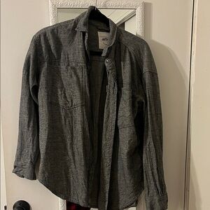 Aerie Gray Button-Up Shirt